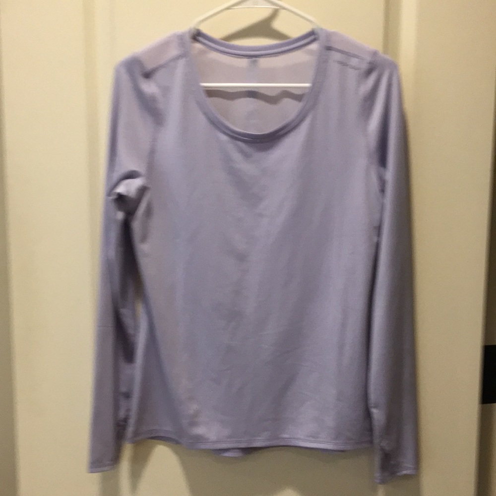 Soybu Supportive 5%Spandex athletic top Mesh upper back long sleeve thumbhole M